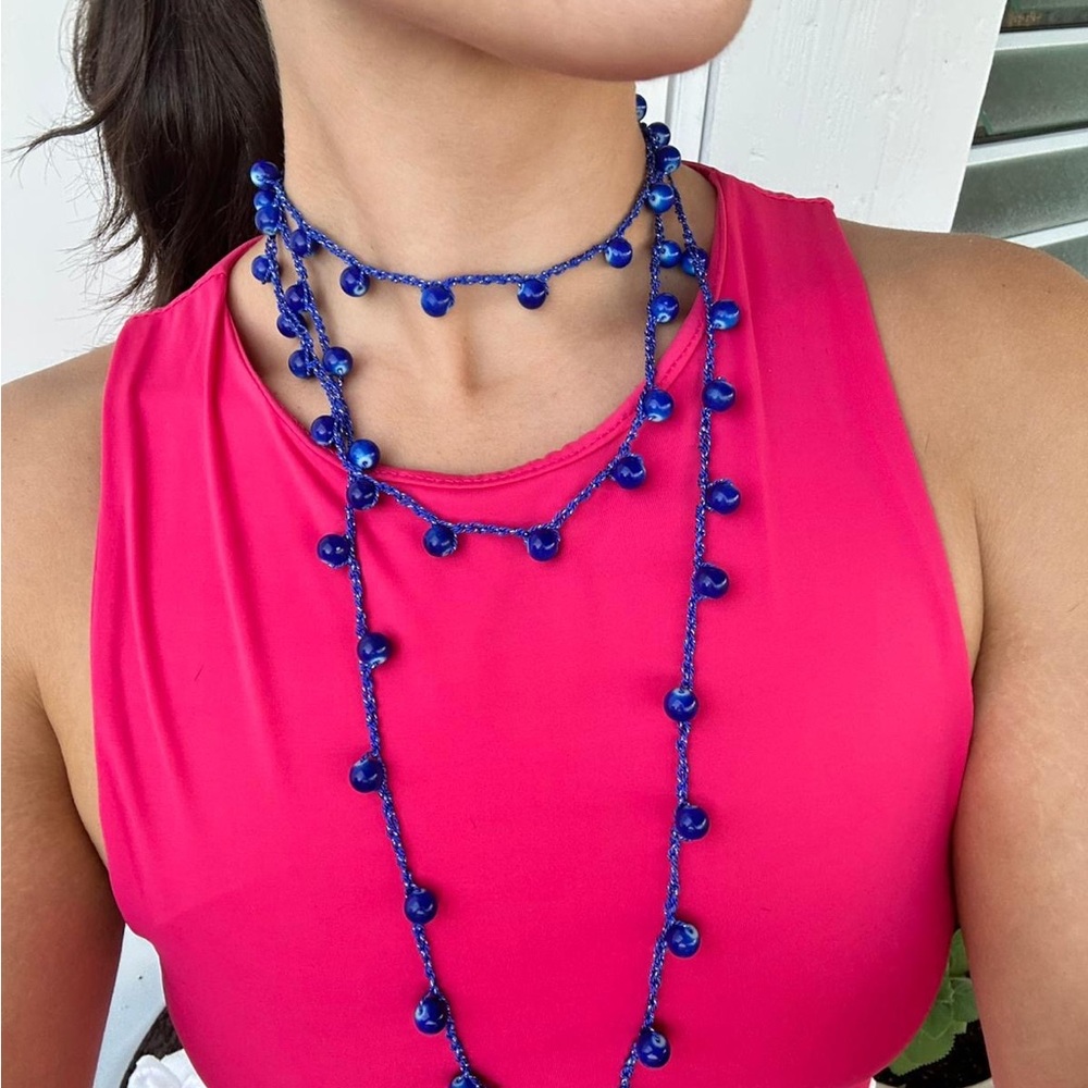 Elegant Blue Beaded Necklace